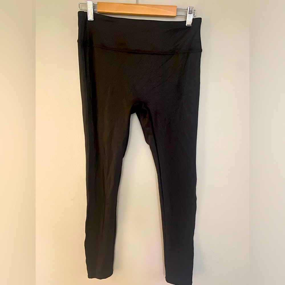 Faux leather leggings.